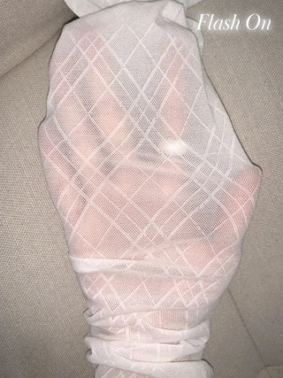 Chic Diamond Check See-through Knee Socks Stockings