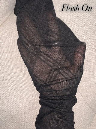 Chic Diamond Check See-through Knee Socks Stockings