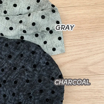 Como Dot See-through Washed Shirred Beanie Hat