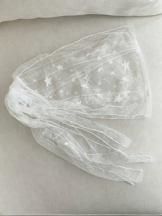 Momo See-through Pattern Dot Lace Long Scarf