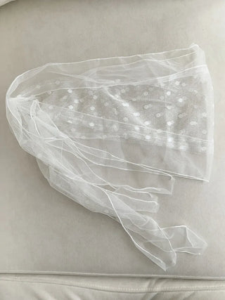 Momo See-through Pattern Dot Lace Long Scarf