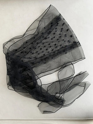 Momo See-through Pattern Dot Lace Long Scarf