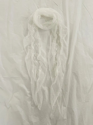 Momo See-through Pattern Dot Lace Long Scarf