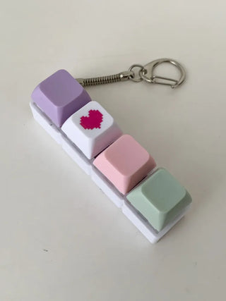 Tiki Keycap Blue Switch Clicker Heart Keyring