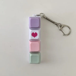 Tiki Keycap Blue Switch Clicker Heart Keyring