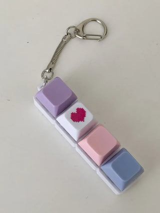 Tiki Keycap Blue Switch Clicker Heart Keyring