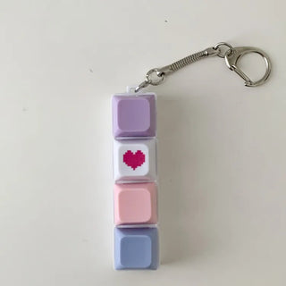 Tiki Keycap Blue Switch Clicker Heart Keyring