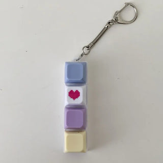 Tiki Keycap Blue Switch Clicker Heart Keyring