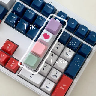Tiki Keycap Blue Switch Clicker Heart Keyring