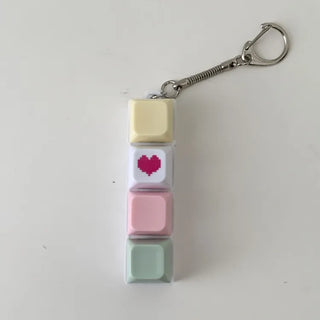 Tiki Keycap Blue Switch Clicker Heart Keyring