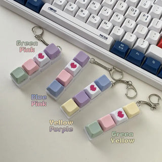 Tiki Keycap Blue Switch Clicker Heart Keyring