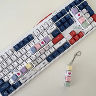 Tiki Keycap Blue Switch Clicker Heart Keyring