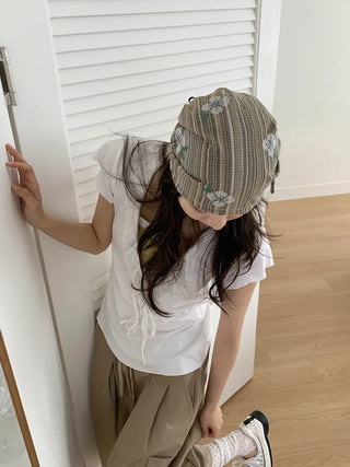 Tony Ethnic Flower Stripe Pattern Bandana Hat