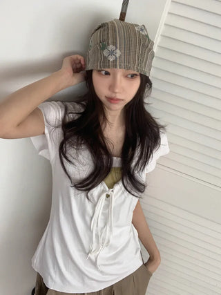 Tony Ethnic Flower Stripe Pattern Bandana Hat