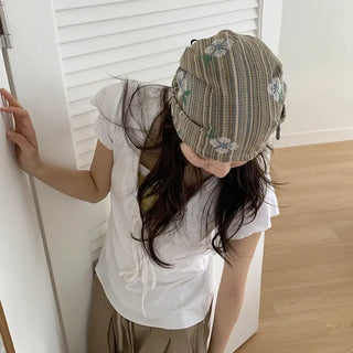 Tony Ethnic Flower Stripe Pattern Bandana Hat