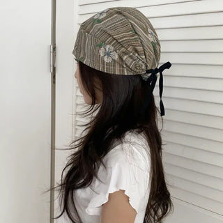 Tony Ethnic Flower Stripe Pattern Bandana Hat