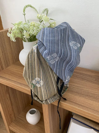 Tony Ethnic Flower Stripe Pattern Bandana Hat