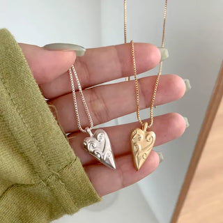 Heart Tree Pendant Drop Long Necklace