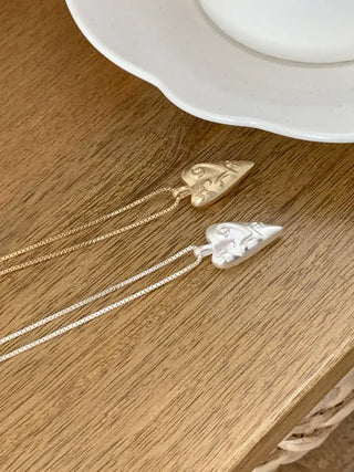 Heart Tree Pendant Drop Long Necklace