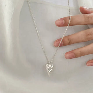 Heart Tree Pendant Drop Long Necklace