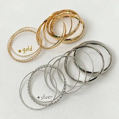 Livia Bold Texture Mix Bangle Bracelet