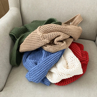 Net Loose Summer Color Knit Oversized Shoulder Bag