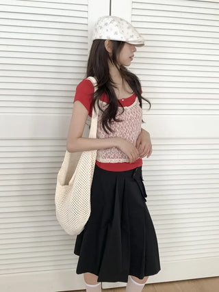 Net Loose Summer Color Knit Oversized Shoulder Bag