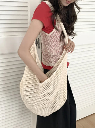 Net Loose Summer Color Knit Oversized Shoulder Bag