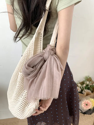 Net Loose Summer Color Knit Oversized Shoulder Bag