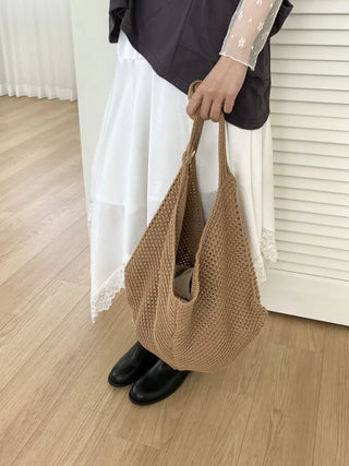 Net Loose Summer Color Knit Oversized Shoulder Bag