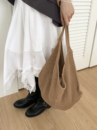 Net Loose Summer Color Knit Oversized Shoulder Bag