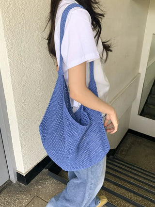 Net Loose Summer Color Knit Oversized Shoulder Bag