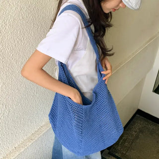 Net Loose Summer Color Knit Oversized Shoulder Bag
