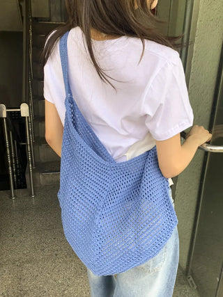 Net Loose Summer Color Knit Oversized Shoulder Bag