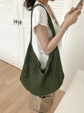 Net Loose Summer Color Knit Oversized Shoulder Bag