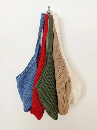 Net Loose Summer Color Knit Oversized Shoulder Bag