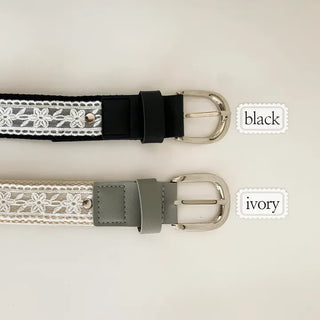Hippie Lace Eyelet Contrast Cotton Belt
