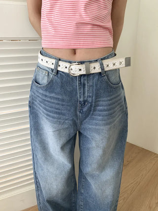 Hippie Lace Eyelet Contrast Cotton Belt