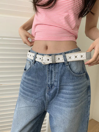 Hippie Lace Eyelet Contrast Cotton Belt