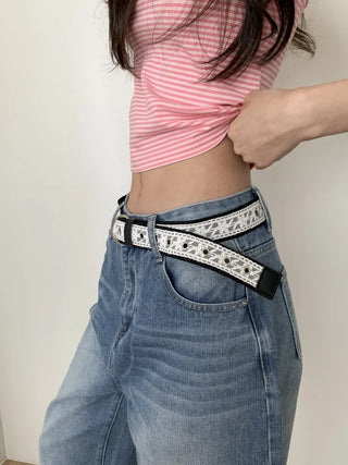 Hippie Lace Eyelet Contrast Cotton Belt