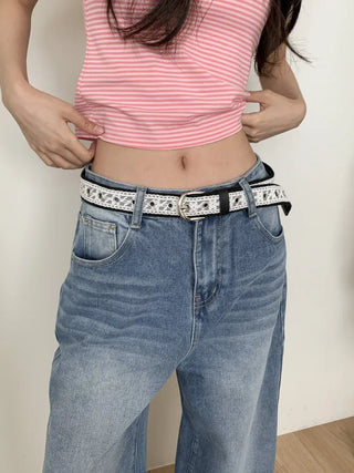 Hippie Lace Eyelet Contrast Cotton Belt