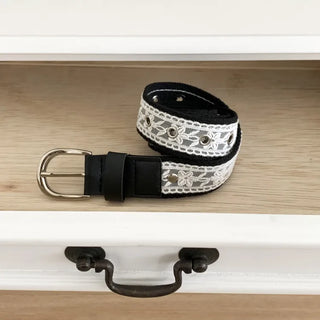 Hippie Lace Eyelet Contrast Cotton Belt