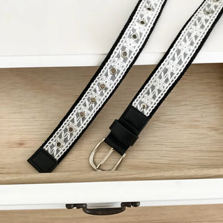 Hippie Lace Eyelet Contrast Cotton Belt