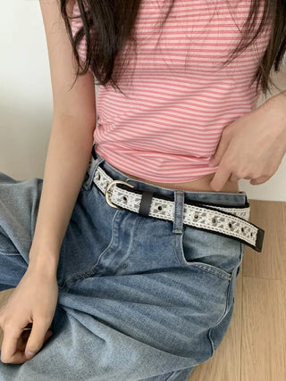 Hippie Lace Eyelet Contrast Cotton Belt