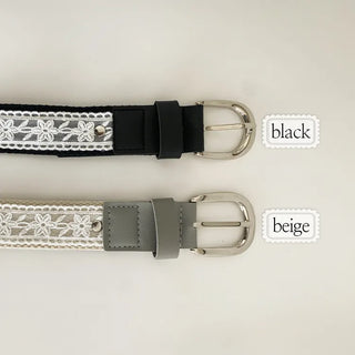 Hippie Lace Eyelet Contrast Cotton Belt