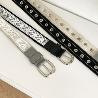 Hippie Lace Eyelet Contrast Cotton Belt