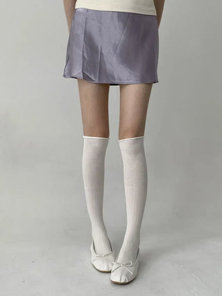 Neo Ribbed Rolling Pleated Warmer Long Knee Socks