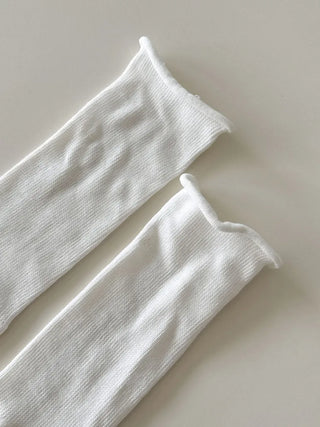 Neo Ribbed Rolling Pleated Warmer Long Knee Socks