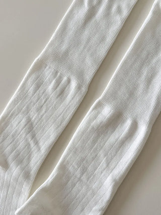 Neo Ribbed Rolling Pleated Warmer Long Knee Socks