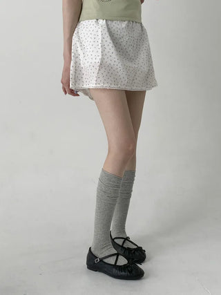 Neo Ribbed Rolling Pleated Warmer Long Knee Socks